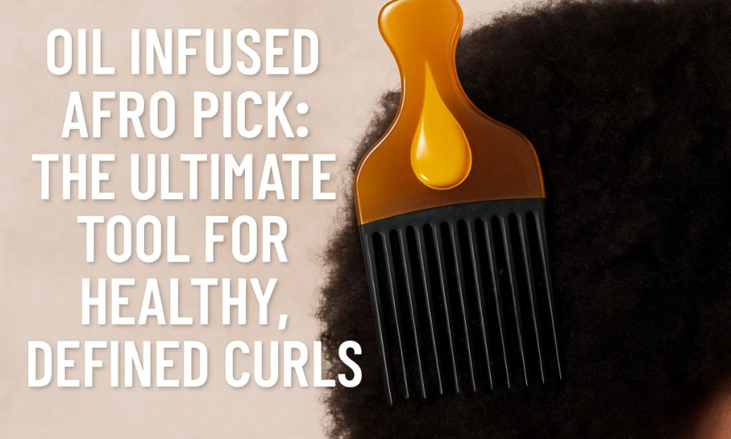 Oil Infused Afro Pick: Tool for Healthy, Defined Curls